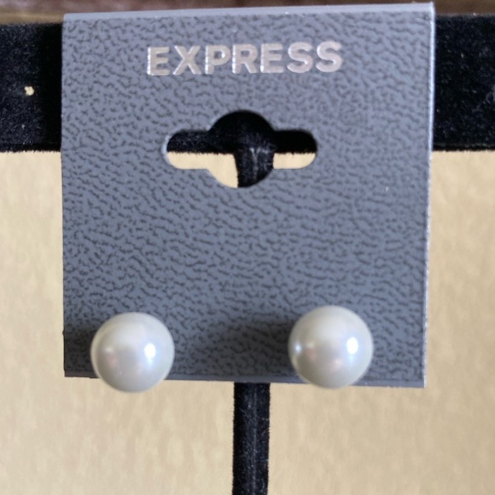 Express White Pearl Earrings Classic Studs